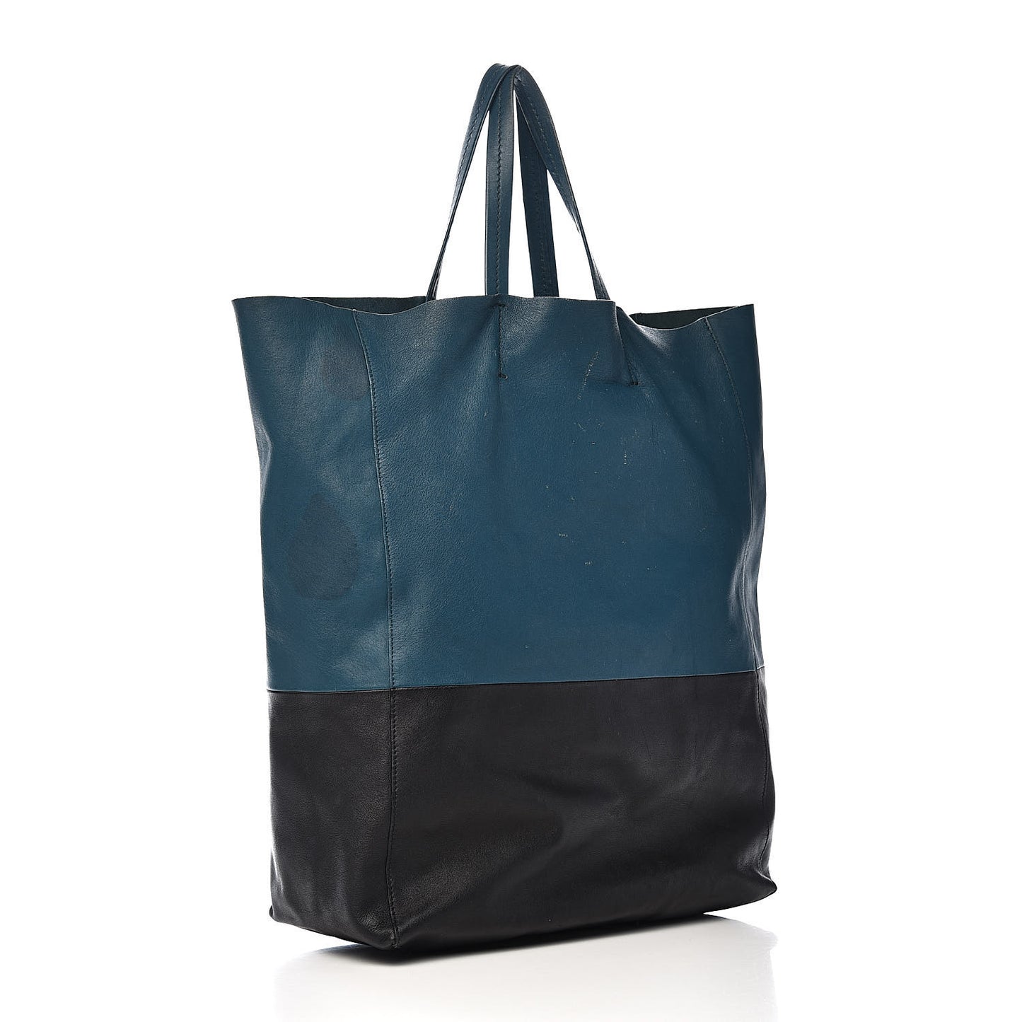 Lambskin Vertical Bi-Cabas Petrol Black