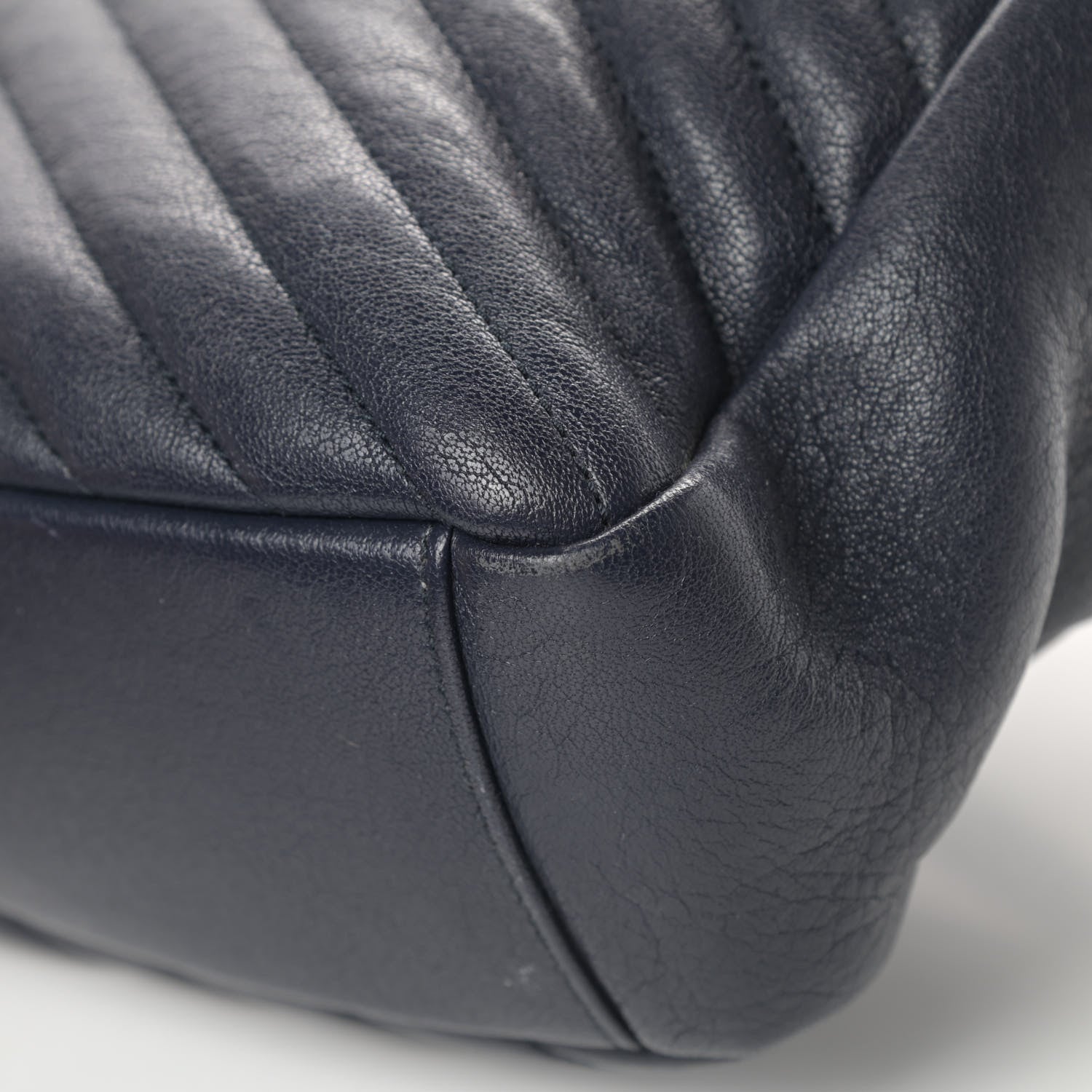 Saint Laurent Sheepskin Matelasse Chevron Monogram Large College Satchel Navy Blue 11 of 19