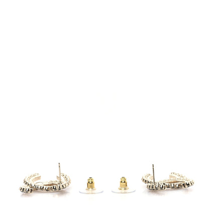 Chanel Crystal CC Earrings Black Gold 3 of 5