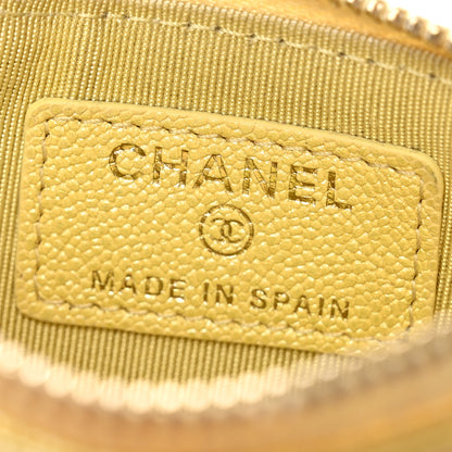 Chanel Iridescent Caviar Quilted Flap Zip Card Holder Yellow 6 of 10