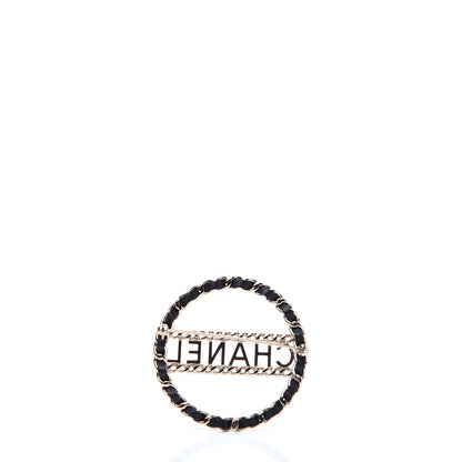 Chanel Lambskin Chain Logo Brooch Black Gold 3 of 5