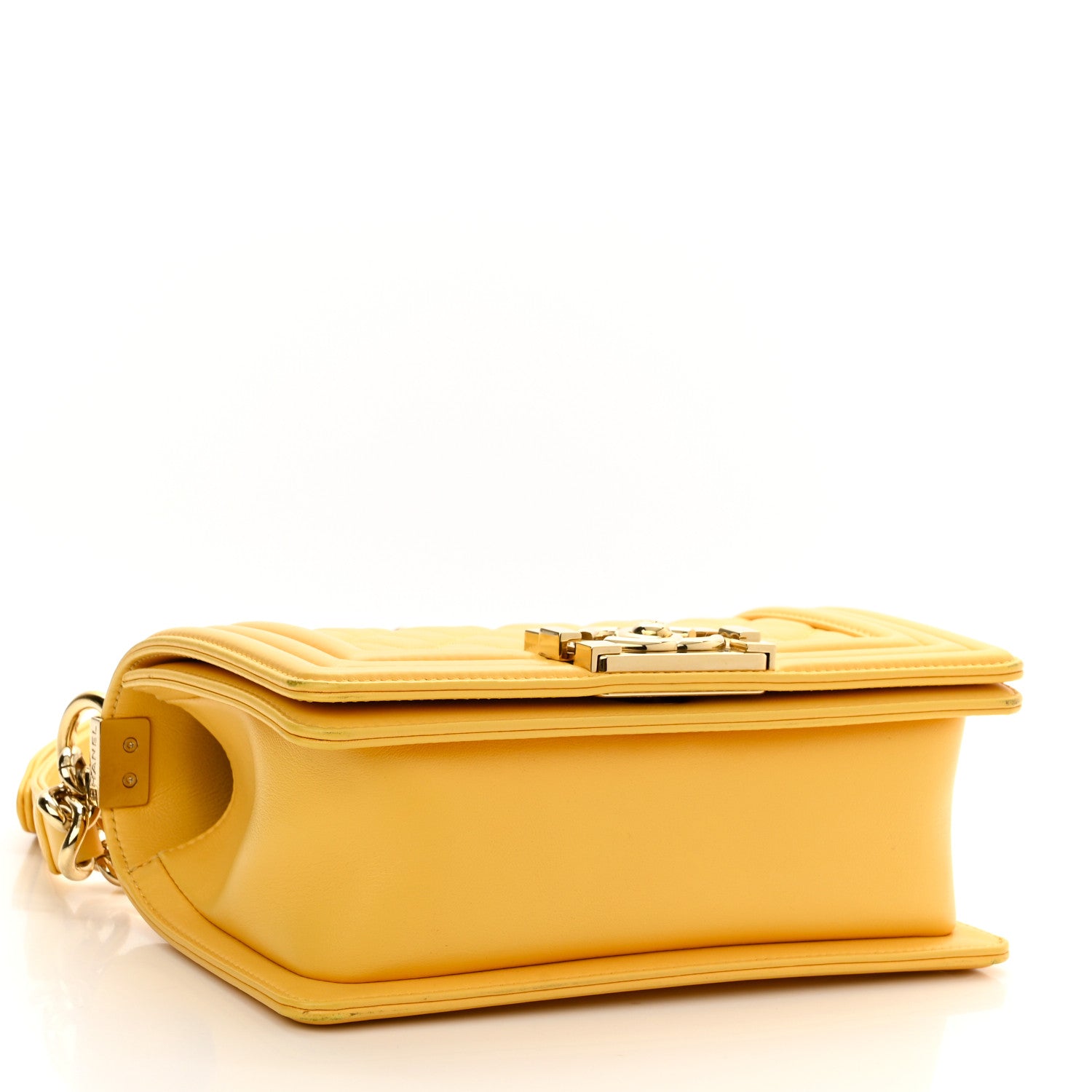 Chanel Calfskin Quilted Small Boy Flap Yellow 3 of 12