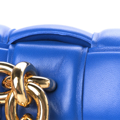 Bottega Veneta Lambskin Maxi Intreccio Padded Chain Cassette Crossbody Bag Cobalt 5 of 5