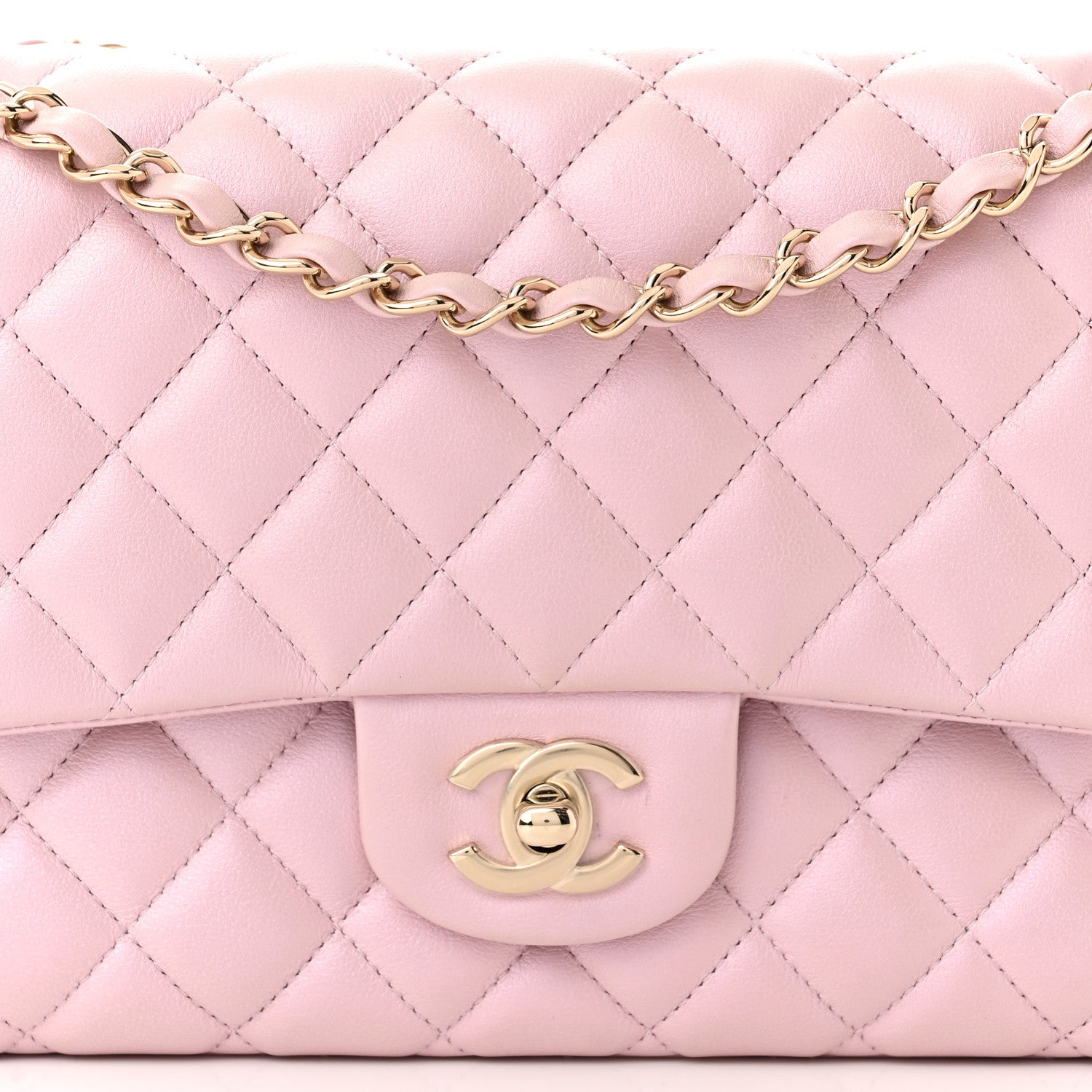 Chanel Lambskin Quilted Medium Double Flap Light Pink 8 of 11