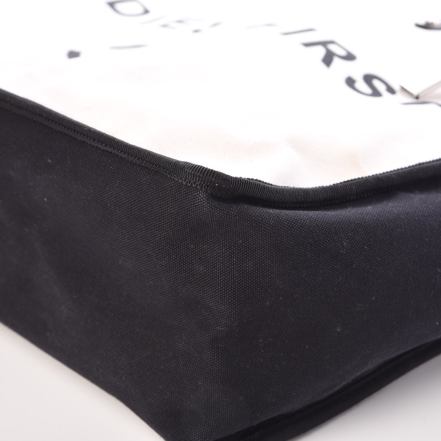 Chanel Canvas Calfskin Large Let's Demonstrate Tote White Black 9 of 18
