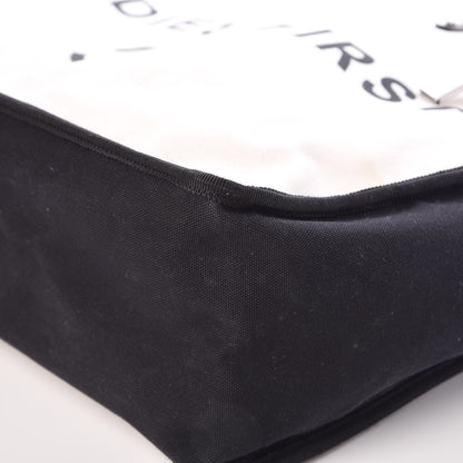 Chanel Canvas Calfskin Large Let's Demonstrate Tote White Black 9 of 18