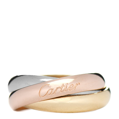 Cartier 18K Pink Yellow White Gold Classic Trinity Ring 50 5.25 1 of 5