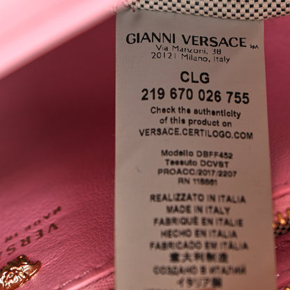 Versace Calfskin Crystal Medium Baroque Palazzo Empire Bag Pink 7 of 19