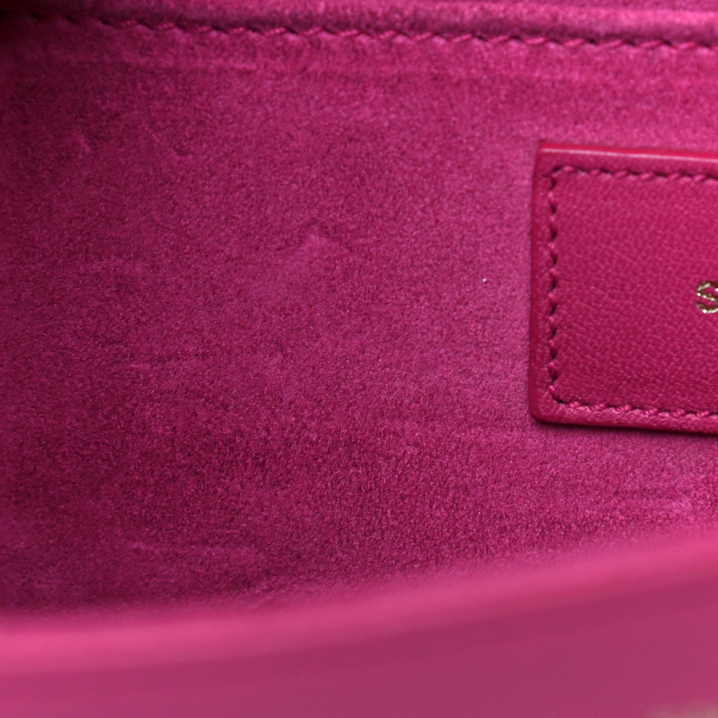 Calfskin Classic Y Ligne Clutch Fuchsia