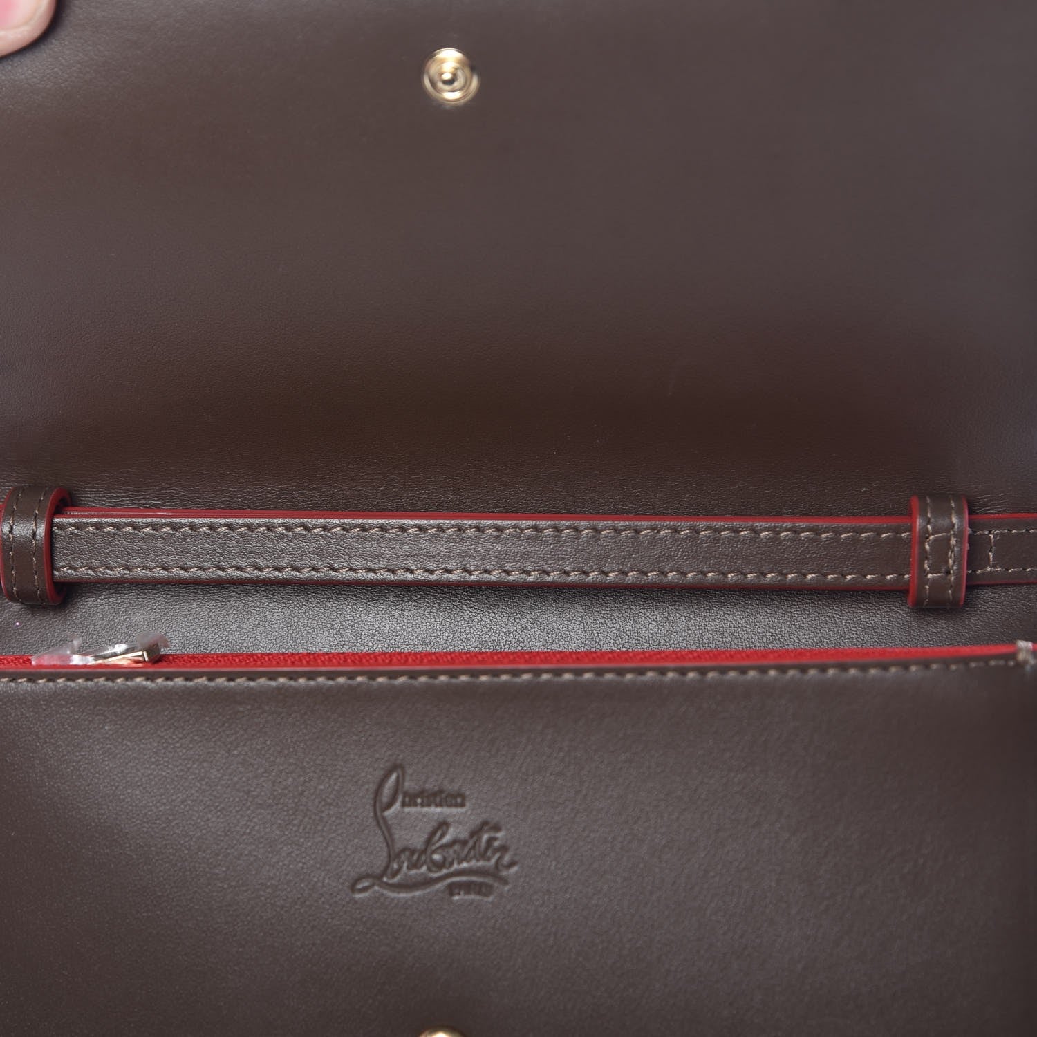Christian Louboutin Calfskin Macaron Spiked Flap Wallet Cafe 8 of 9