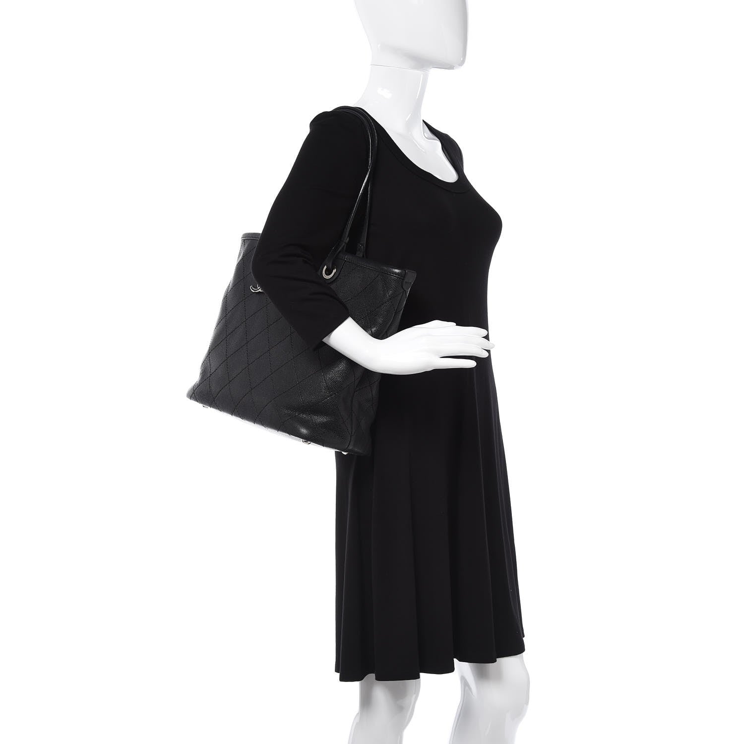 Chanel Grained Calfskin Shopping Fever Tote Black 2 of 9