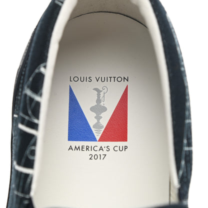 Louis Vuitton Canvas Victory Boats Slip On Sneakers 8 Pacific Blue 8 of 10