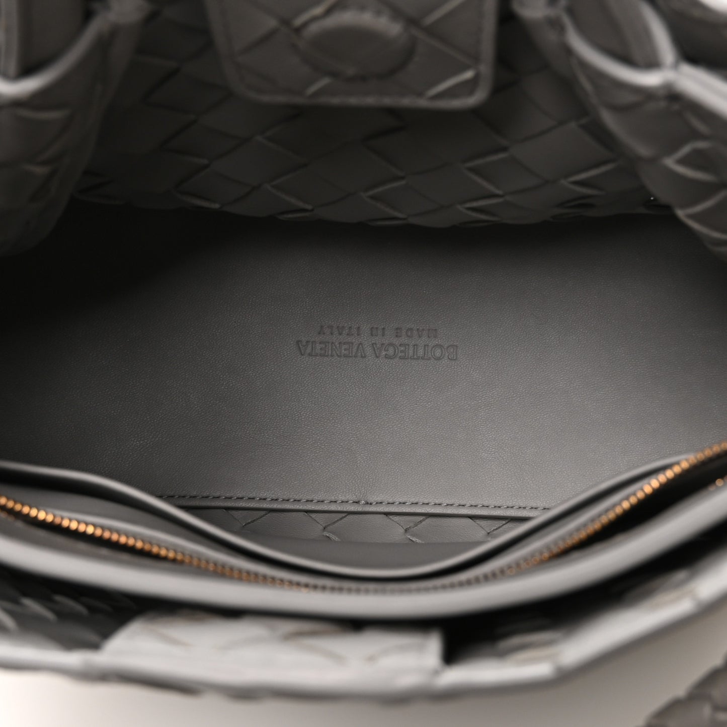 Nappa Intrecciato Small Andiamo Shoulder Bag Sterling