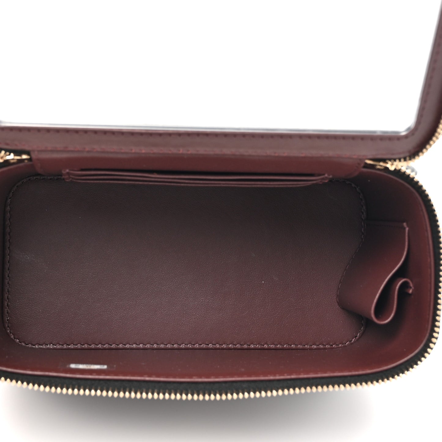 Caviar Quilted Small Vanity Case With Chain Black