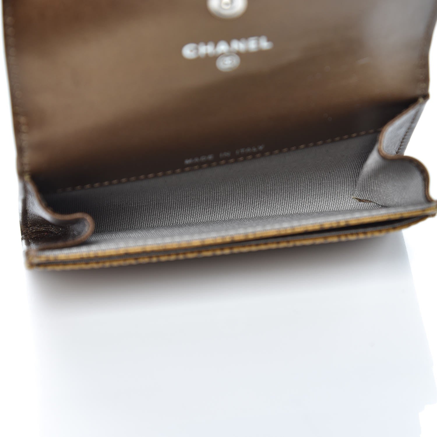 Chanel Metallic Caviar CC Timeless Card Holder Dark Gold 5 of 9