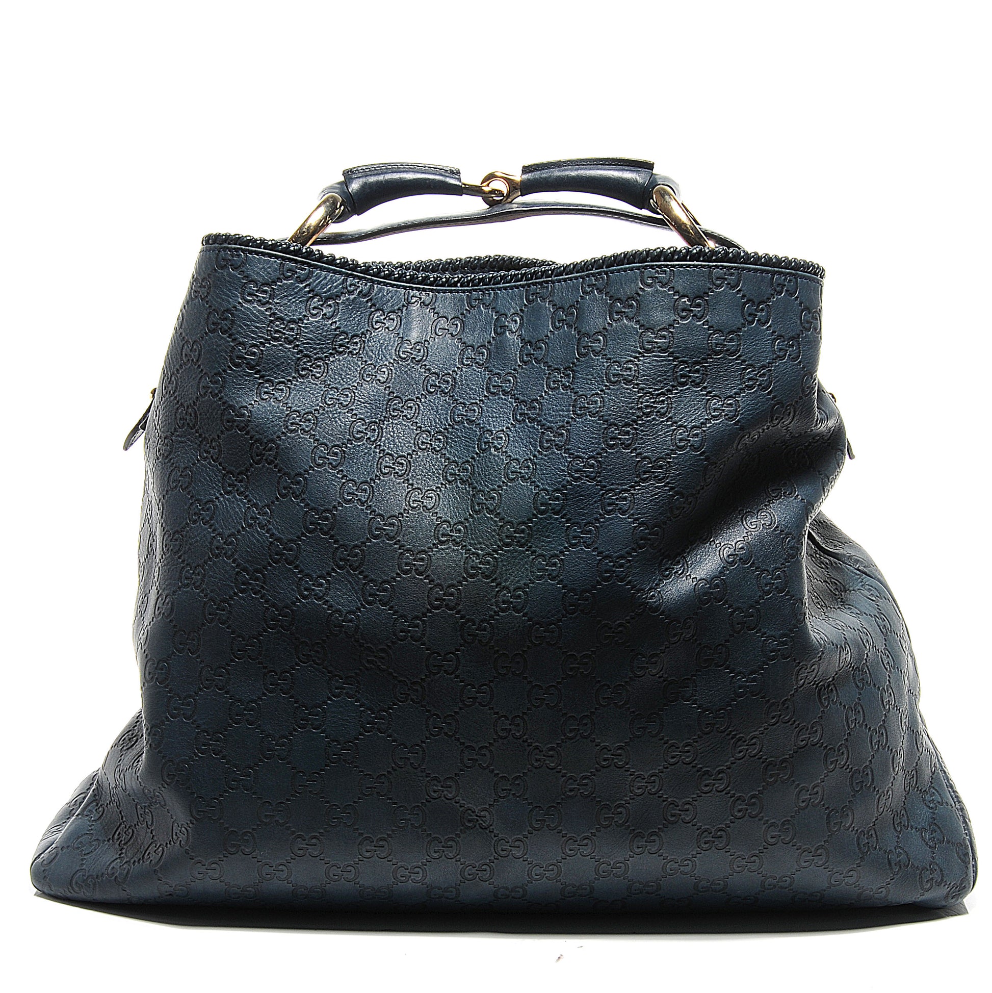 Gucci Guccissima Large Horsebit Chain Hobo Blue 1 of 8