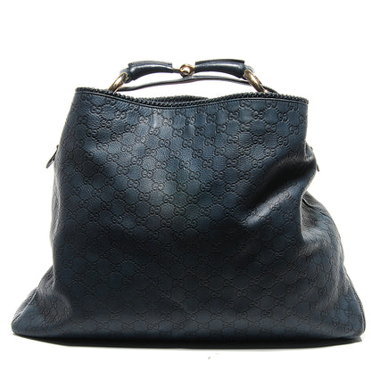 Gucci Guccissima Large Horsebit Chain Hobo Blue 1 of 8