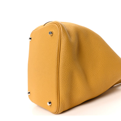 Hermes Taurillon Clemence Picotin Lock 22 MM Jaune Ambre 10 of 10