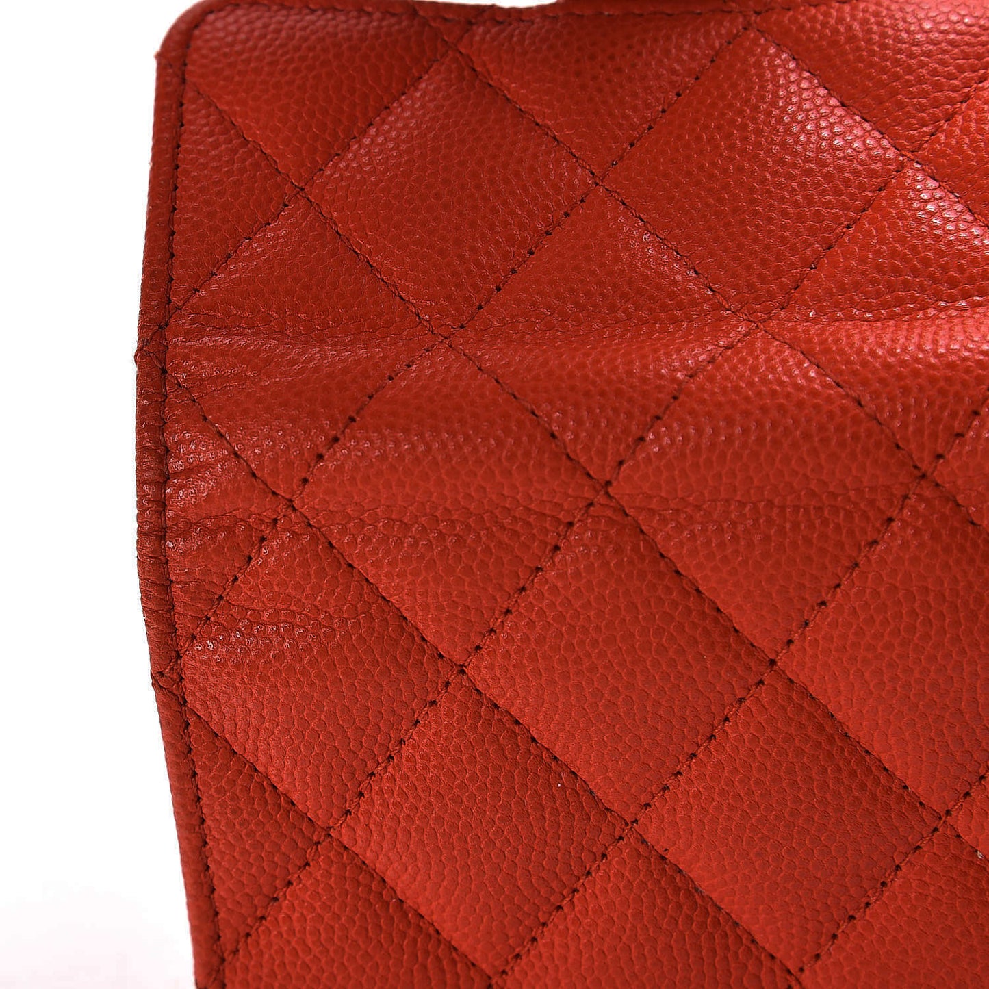 Caviar Quilted Flap Card Holder Dark Red