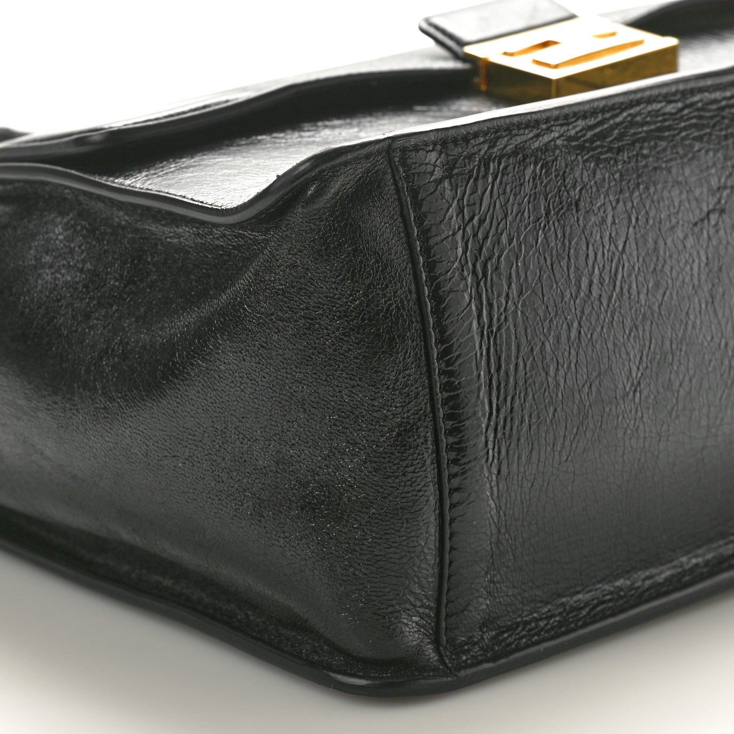 Fendi Agnello Old Shine Large Kan U Shoulder Bag Black 8 of 9