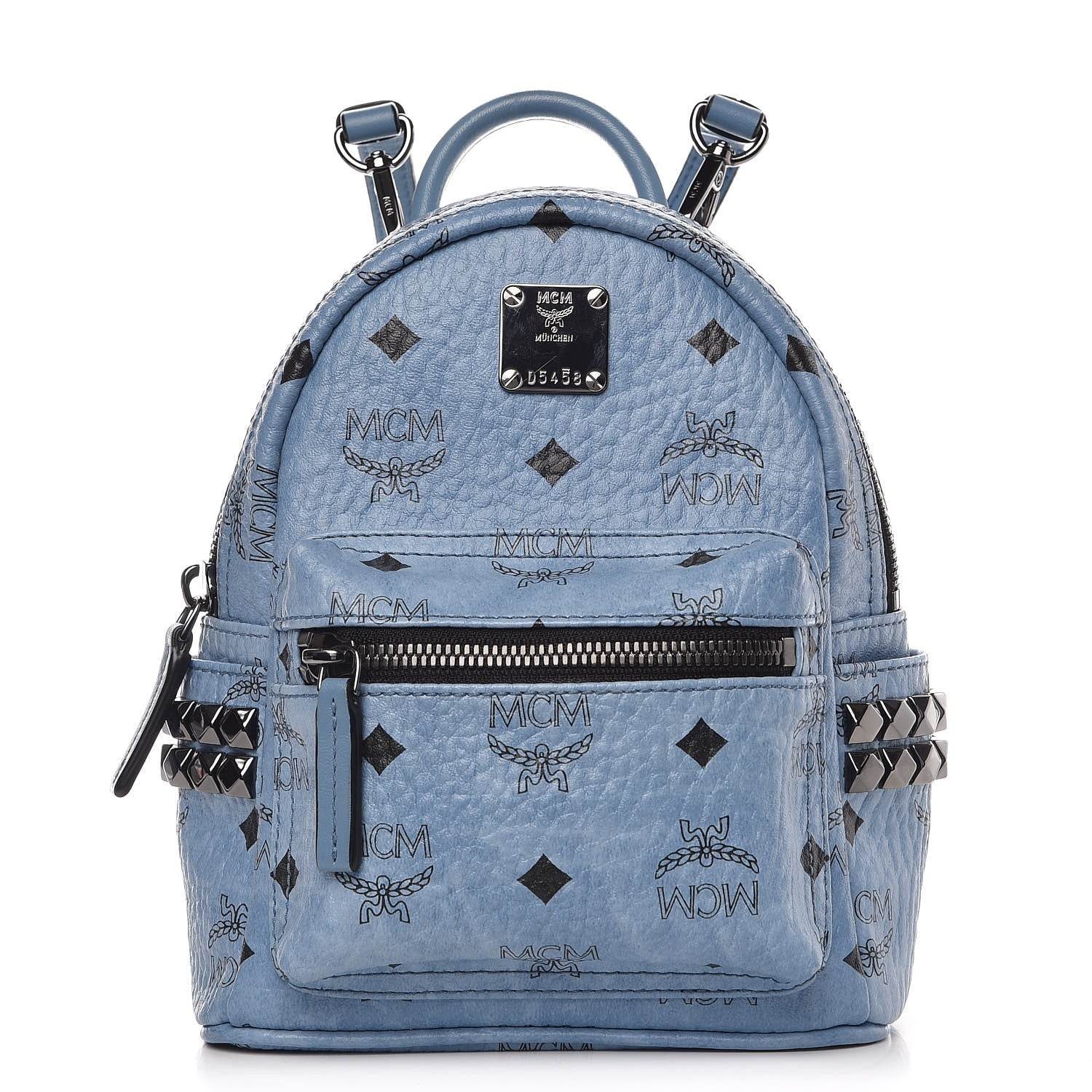 MCM Visetos Side Stud X-Mini Stark Bebe Boo Backpack Blue 1 of 8