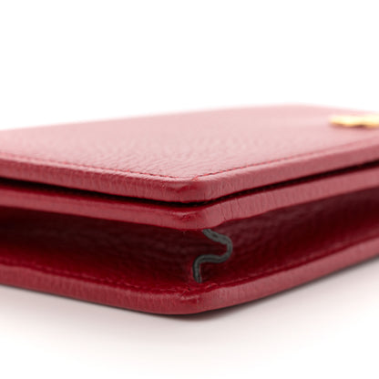 Gucci Dollar Calfskin Mini GG Marmont Chain Wallet Hibiscus Red 8 of 10