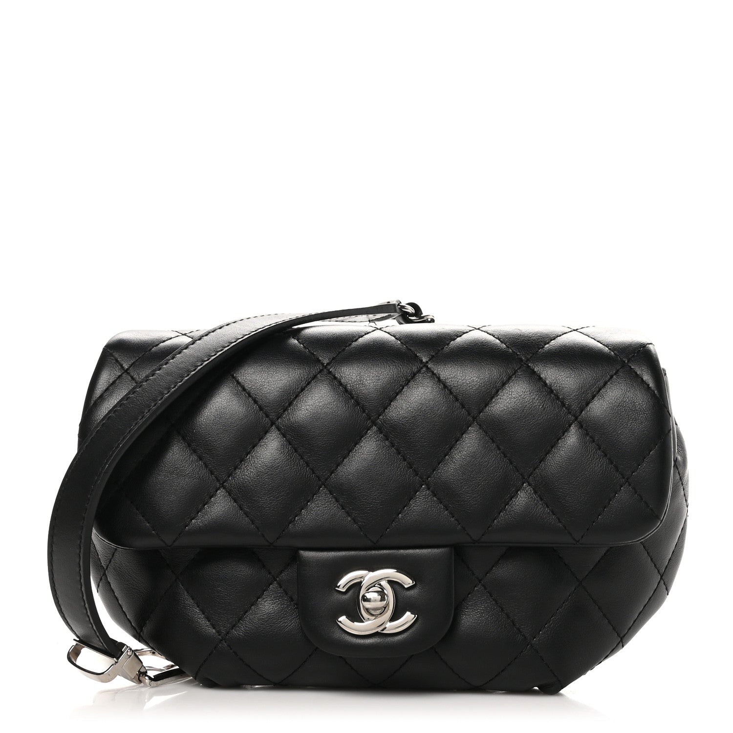 Chanel Calfskin Quilted CC Uniform Flap Belt Bag Black 1 of 10