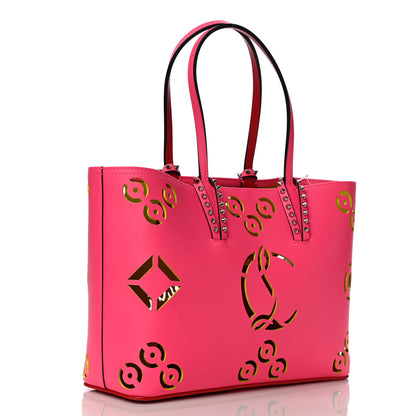 Christian Louboutin Calfskin Loubinthesky Perforated Cabata Tote Fiesta 4 of 10