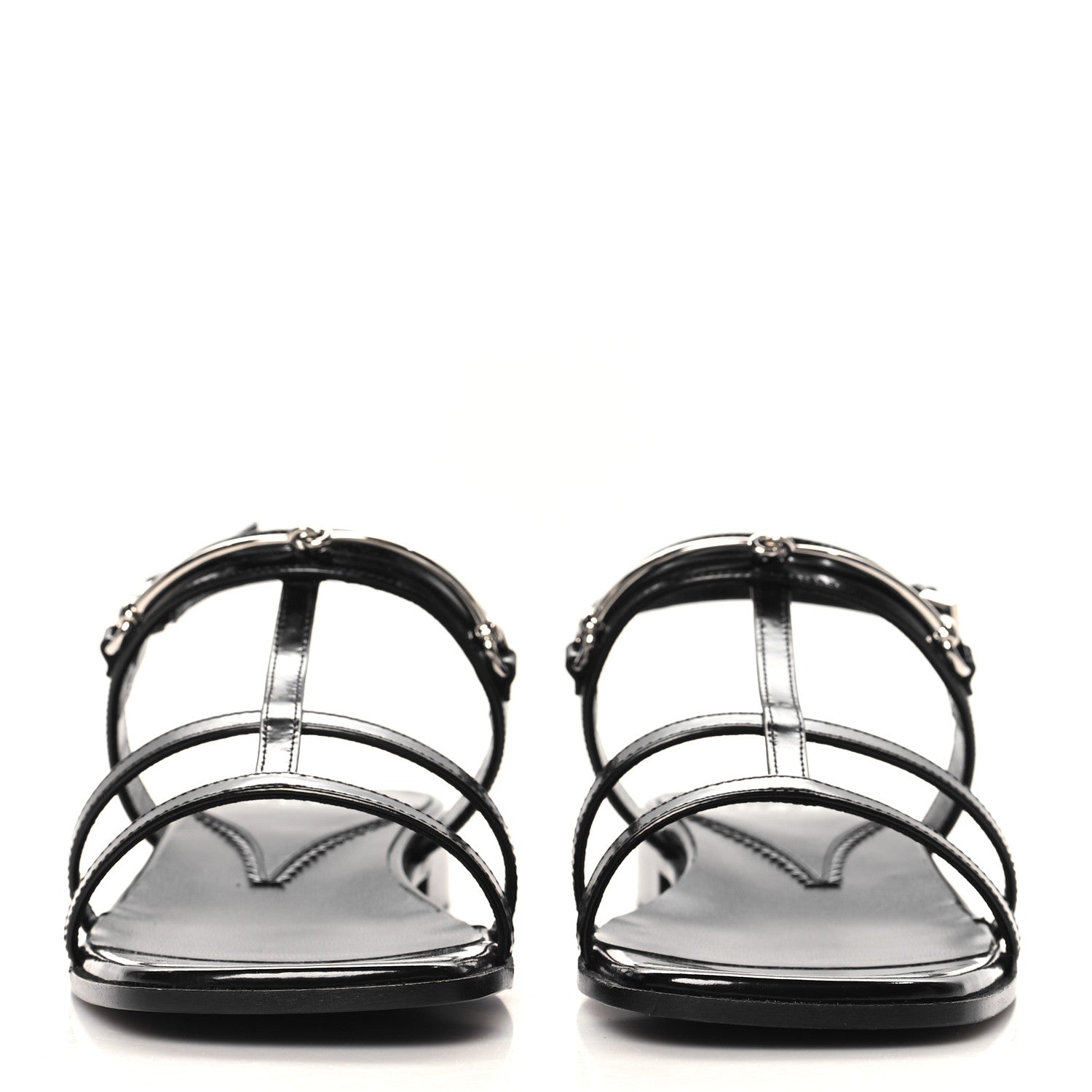 Gucci Calfskin Horsebit Divine Slingback Sandals 37 Black 3 of 9