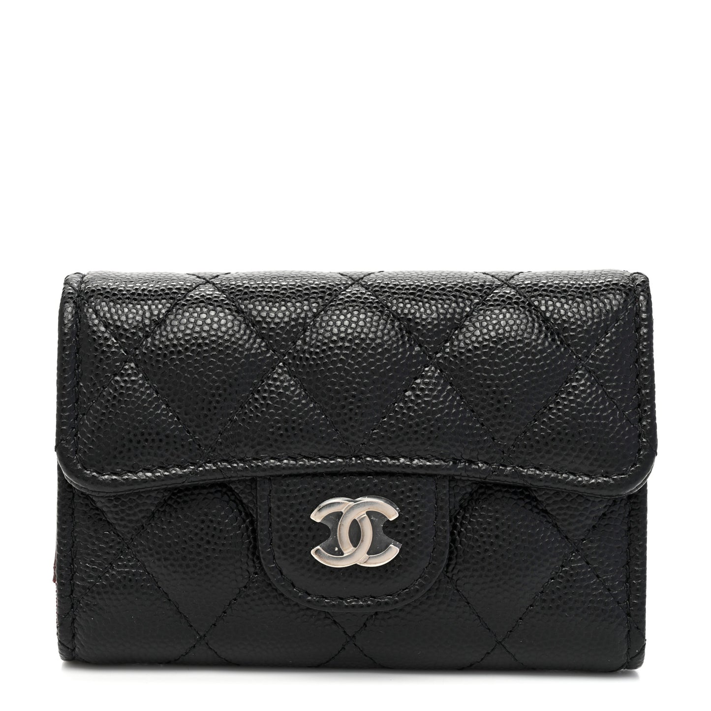 Caviar Quilted Classic 4 Key Holder Wallet Black