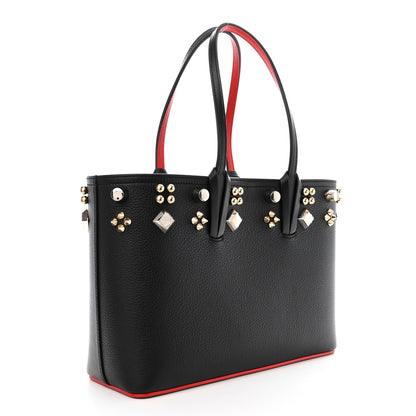 Christian Louboutin Calfskin Spikes Small East West Cabata Tote Black 4 of 12