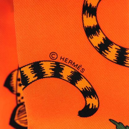 Hermes Silk Les Leopards Orange Abricot Vert 6 of 7