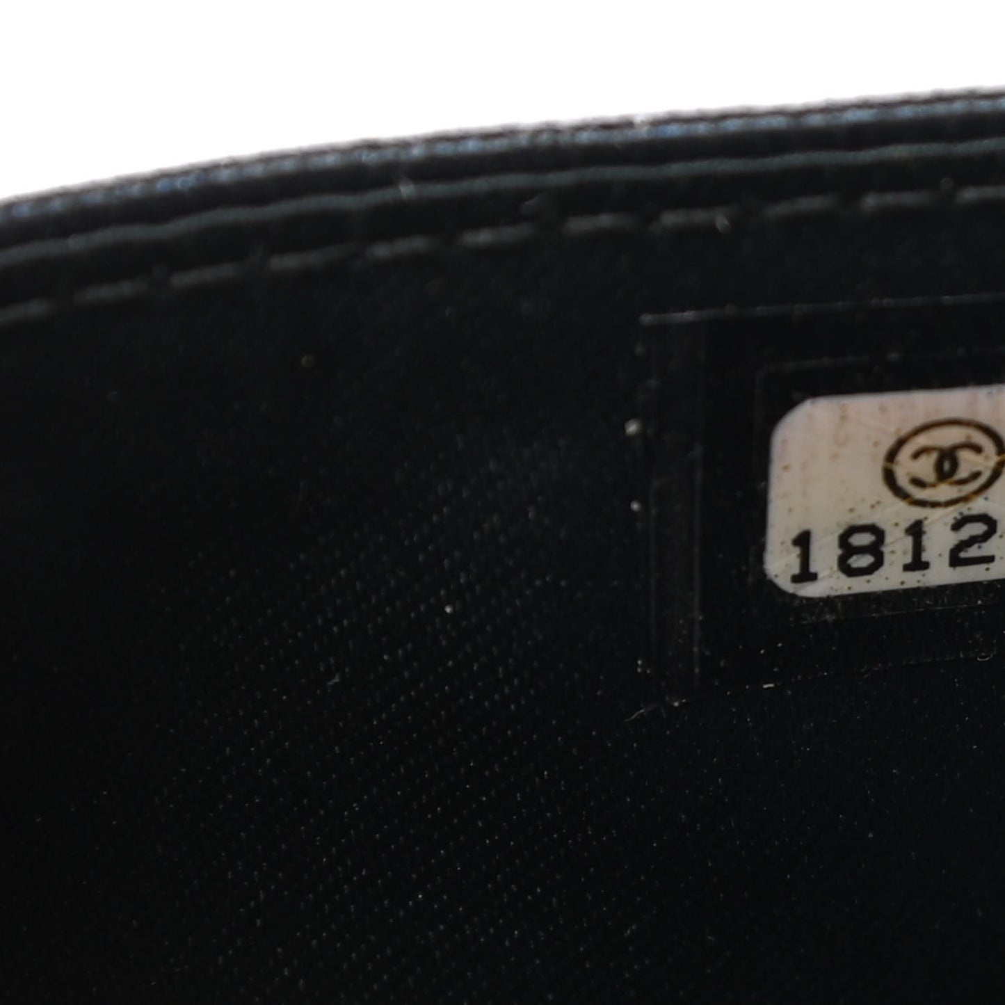 Lambskin Camellia Embossed Flap Card Holder Navy