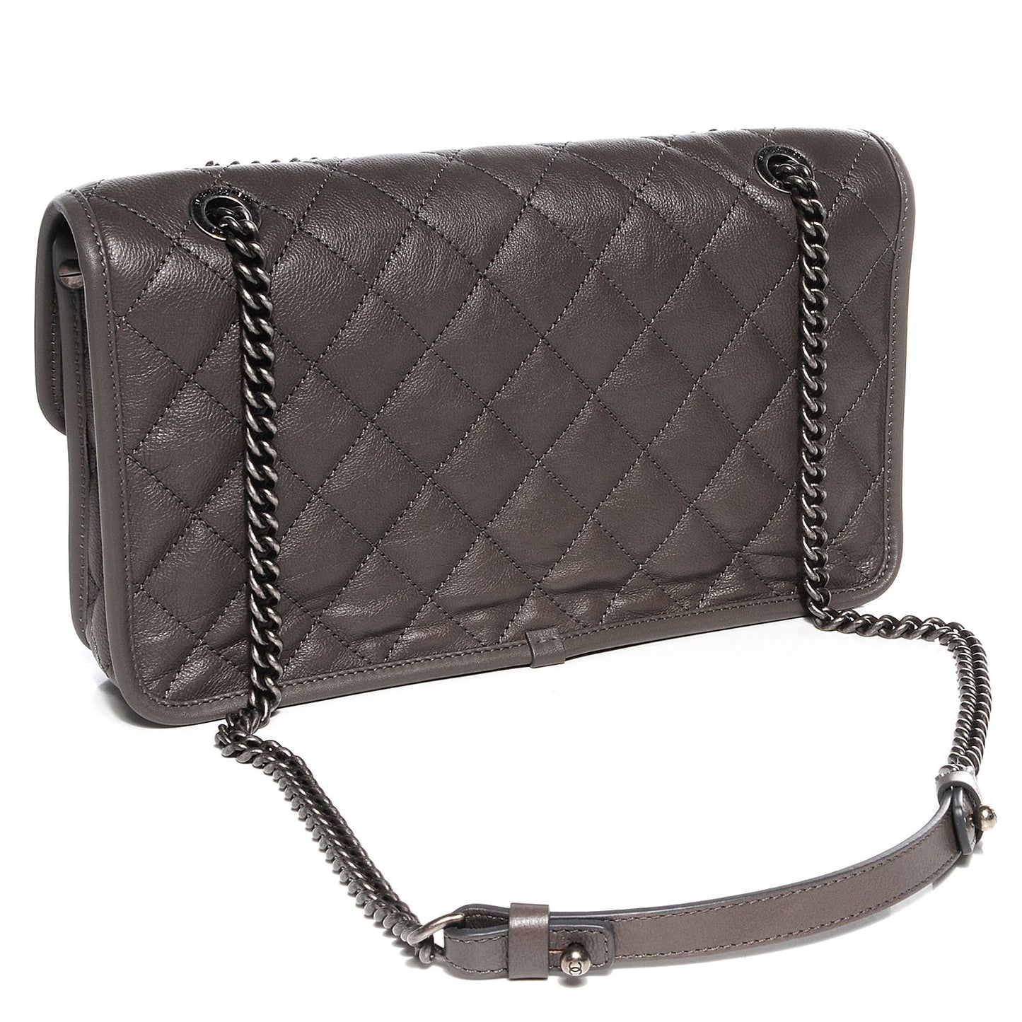 Calfskin Medium Casual Riviera Flap Dark Grey