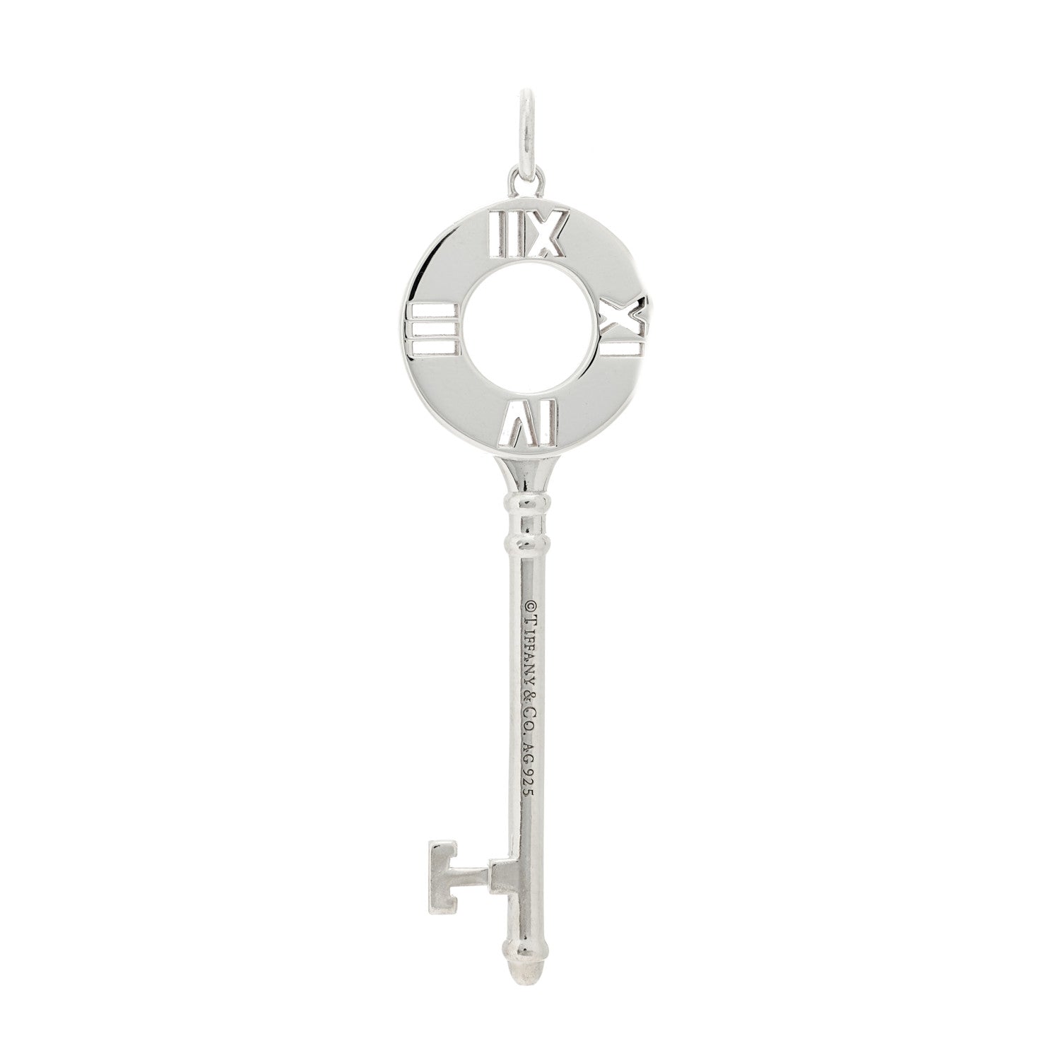 Tiffany Sterling Silver Atlas Pierced Key Pendant 4 of 5