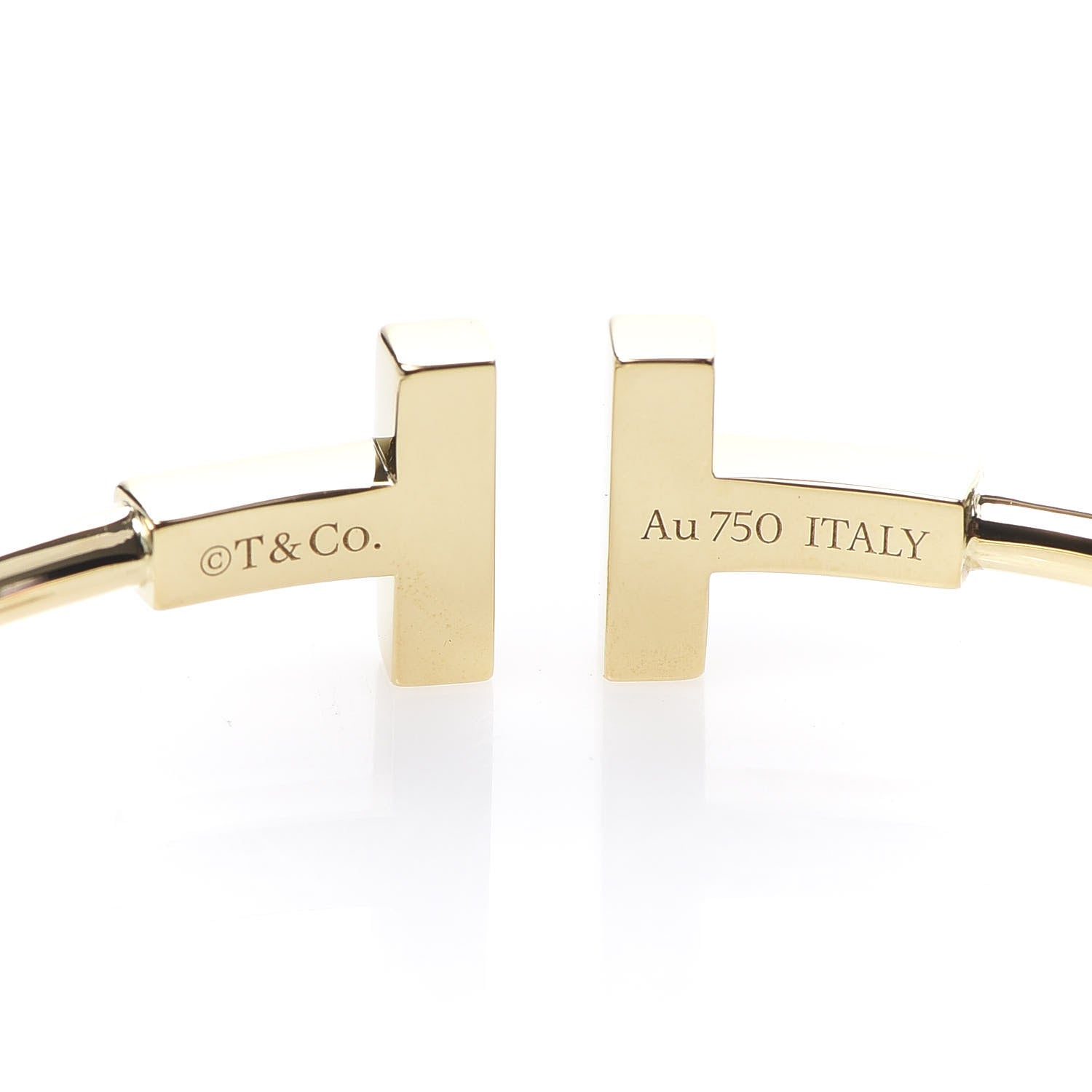 Tiffany 18K Yellow Gold Turquoise T Wire Bracelet 4 of 4