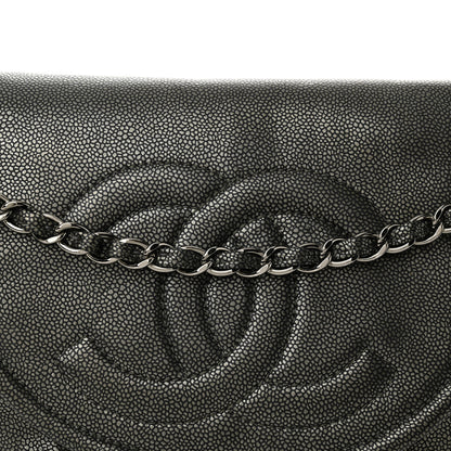 Chanel Caviar Half Moon Large Flap Dark Silver 8 of 10