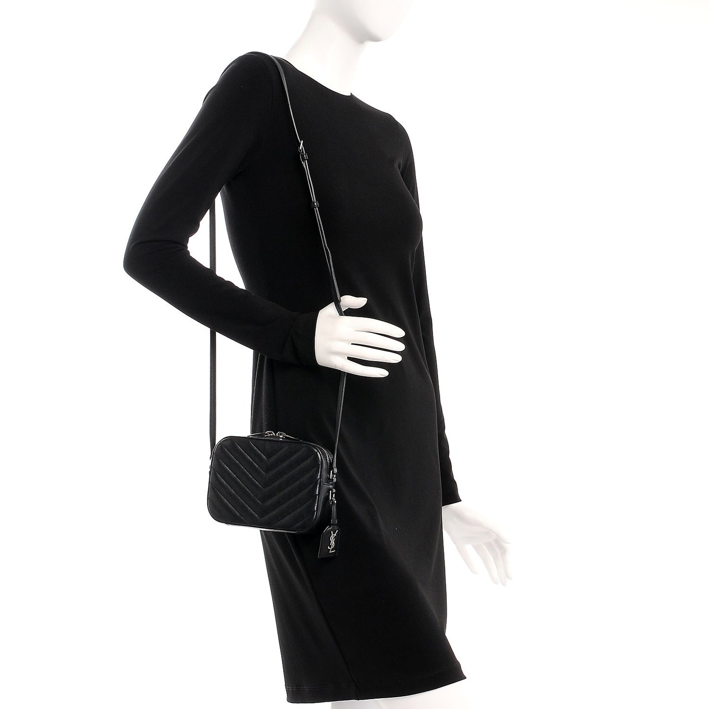 Sheepskin Chevron Small Camera Bag Black