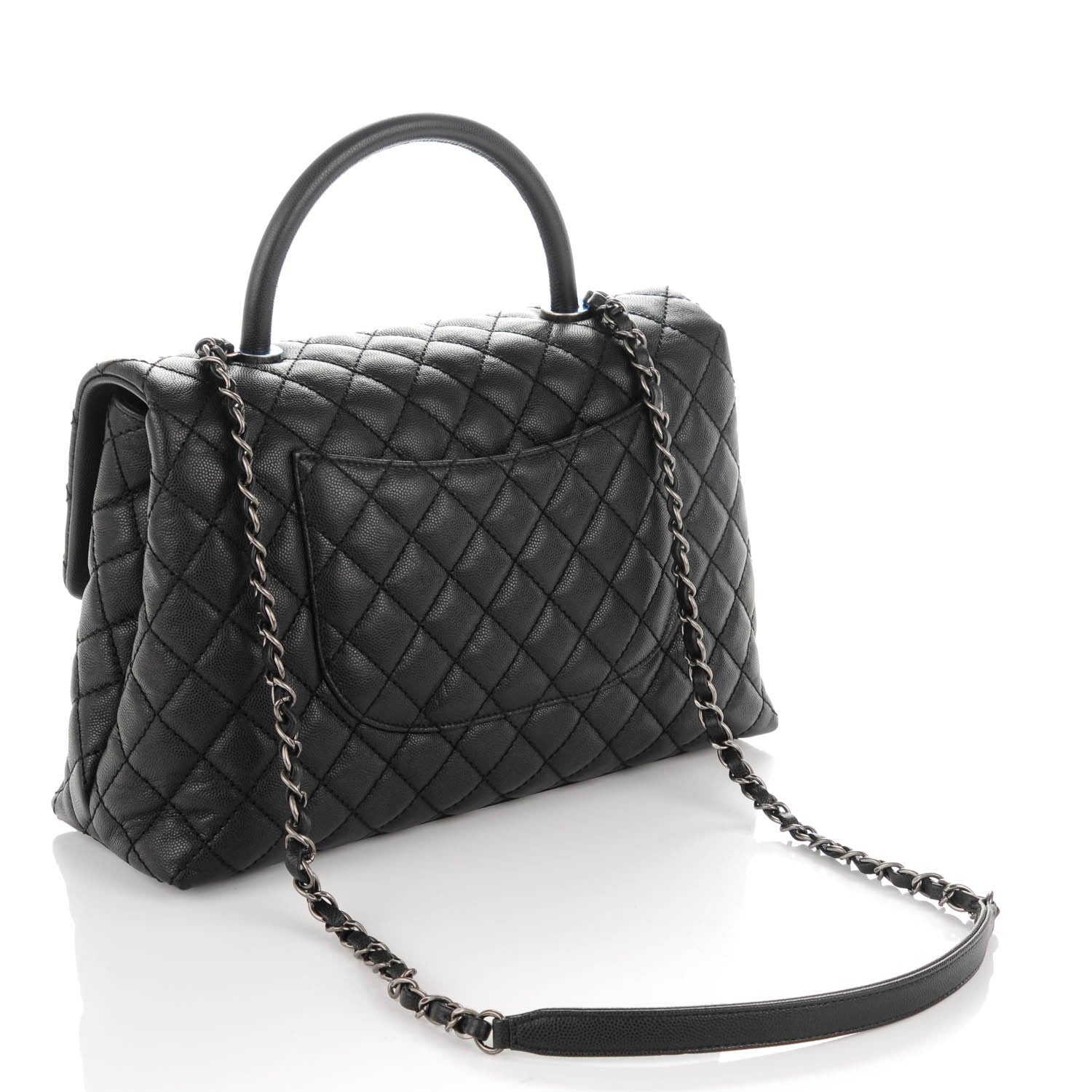Chanel Caviar Quilted Medium Coco Handle Flap Black 3 of 8