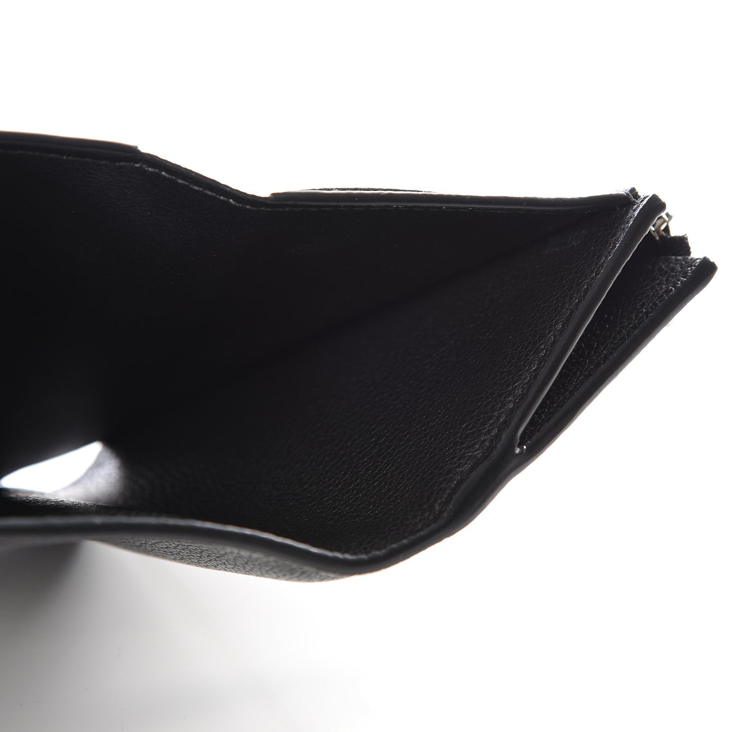 Soft Calfskin My Lockme Compact Wallet Black