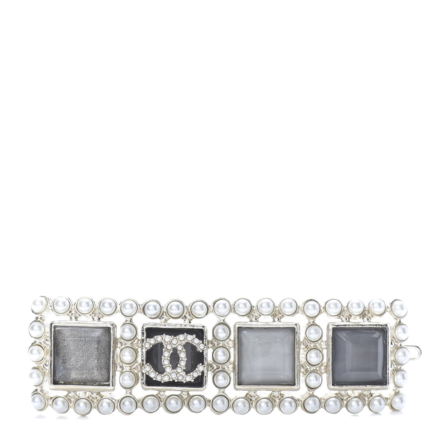 Chanel Metal Pearl CC Hair Clip Barrette Gold 1 of 4