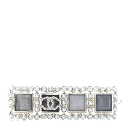 Chanel Metal Pearl CC Hair Clip Barrette Gold 1 of 4
