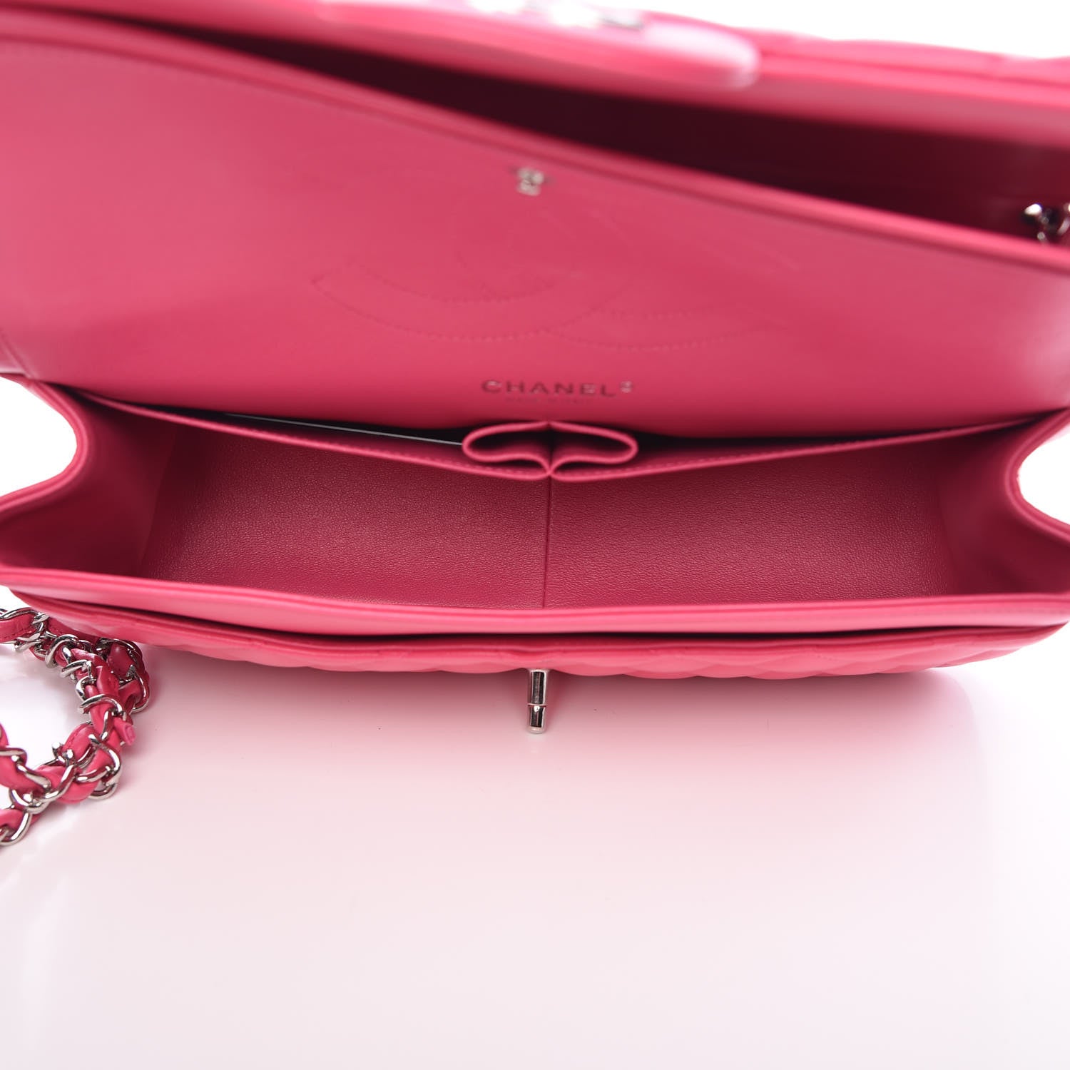 Chanel Lambskin Quilted Jumbo Double Flap Fuchsia 6 of 10