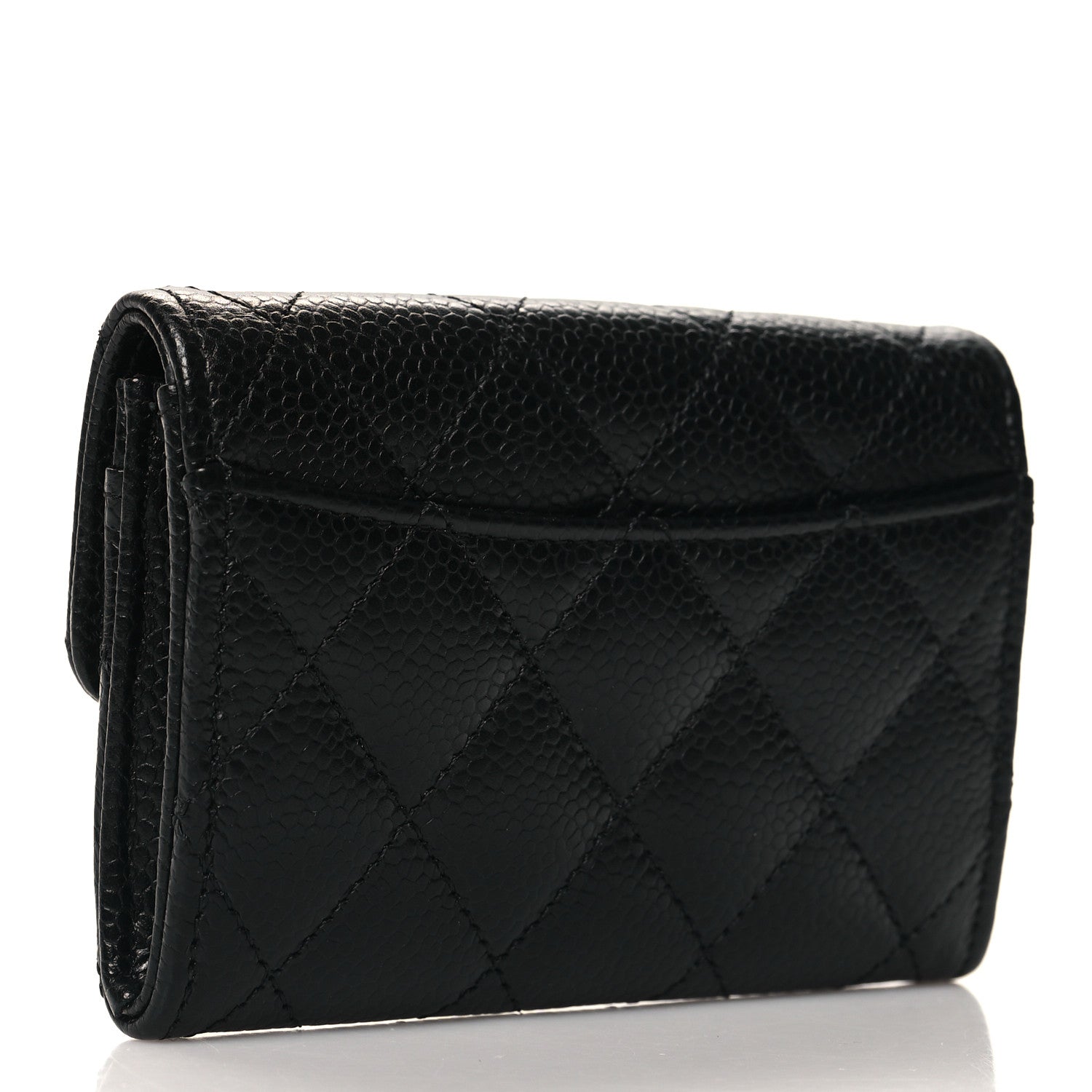 Chanel Caviar Quilted Flap Card Holder Wallet Black 3 of 9