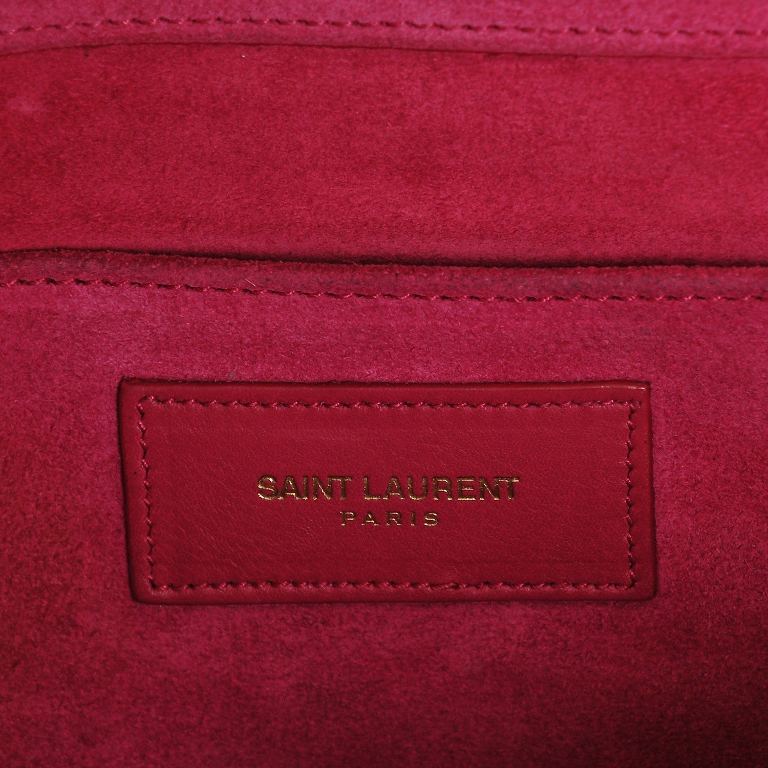 Saint Laurent Calfskin Classic Y Ligne Clutch Fuchsia 6 of 7