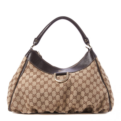 Gucci Monogram Large D Gold Hobo Dark Brown 1 of 9