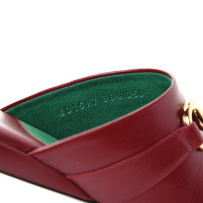 Gucci Goatskin Horsebit Pericle Slippers 38.5 Rosso 7 of 11