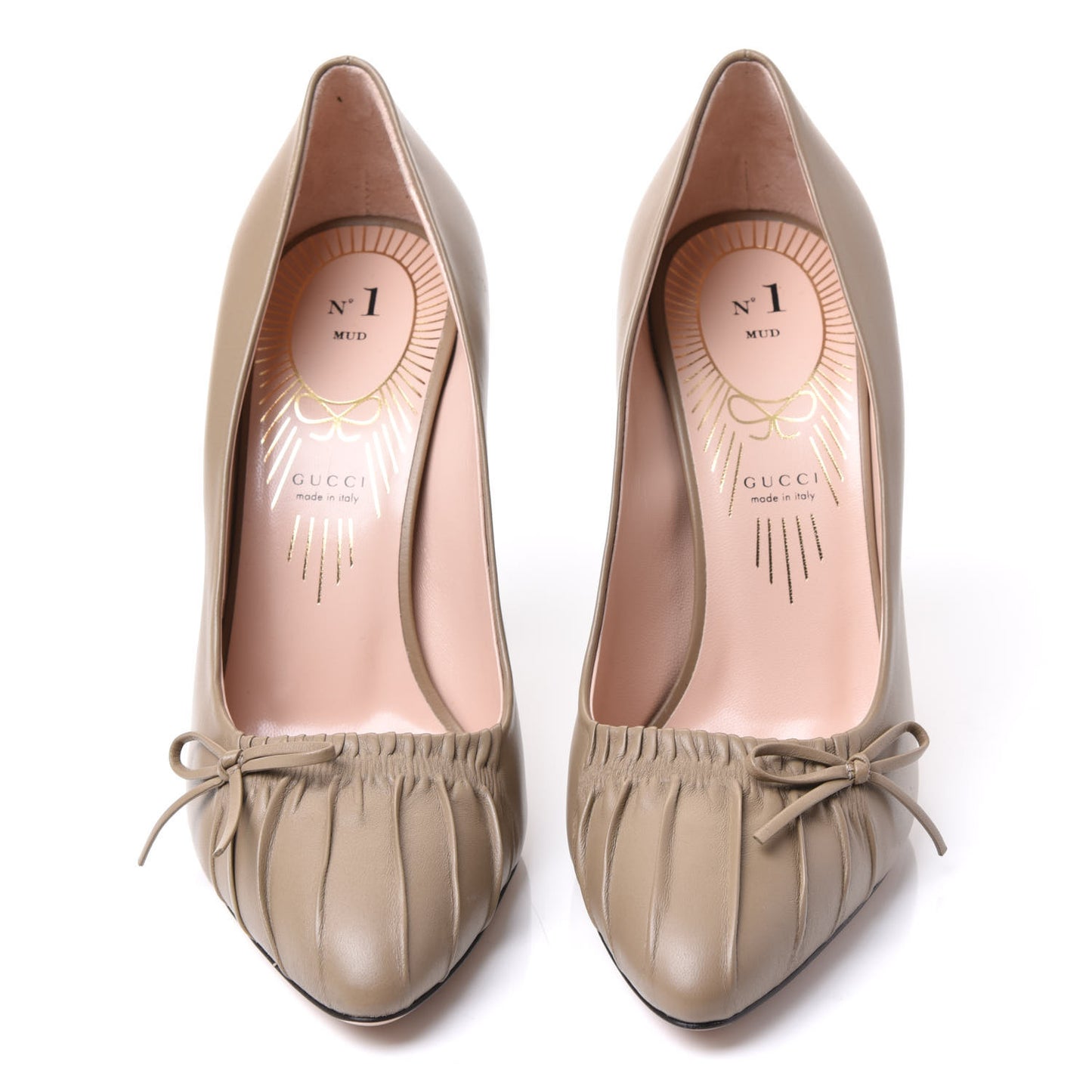 Nappa Bow High Heel Pumps 37 Brown