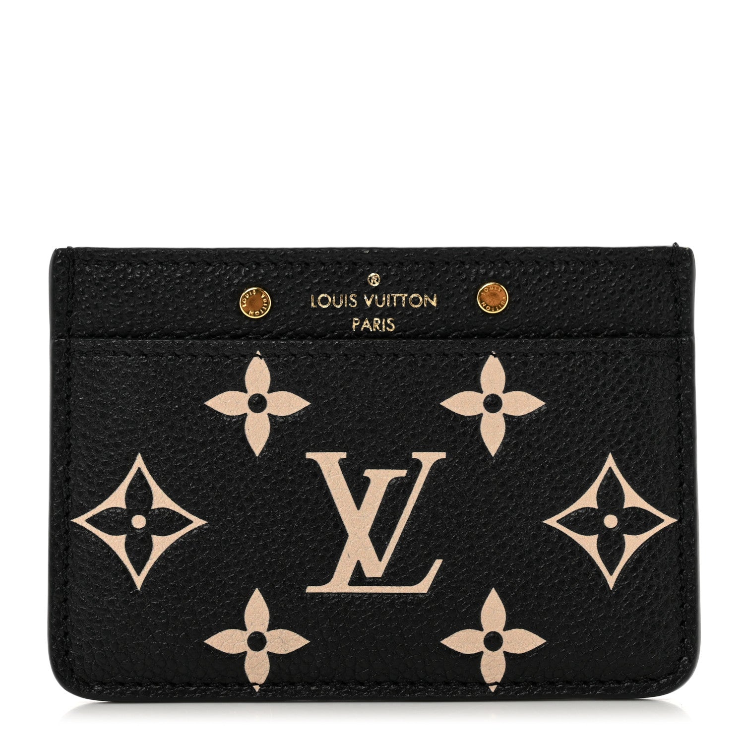 Louis Vuitton LOUIS VUITTON Empreinte Card Holder Black Beige 1 of 7