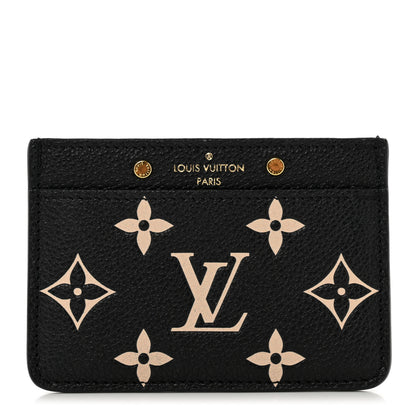Louis Vuitton LOUIS VUITTON Empreinte Card Holder Black Beige 1 of 7
